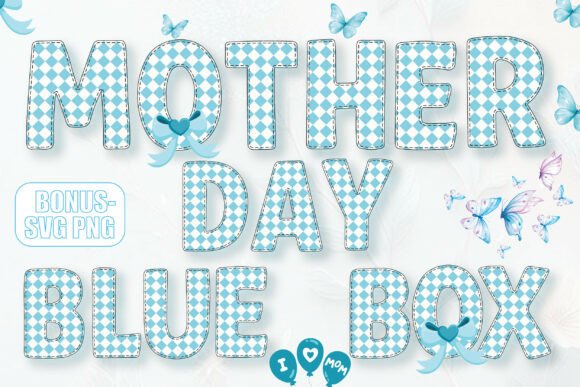 Mother Day Blue Box: Sweet Typography for Heartfelt Designs